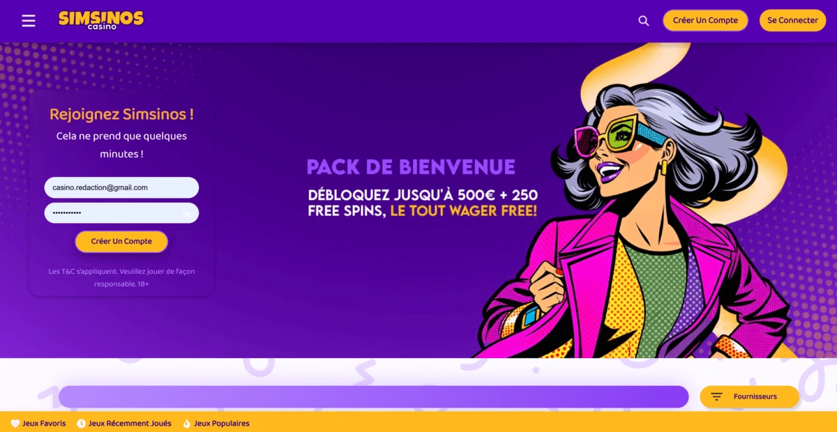 Mascotte ludique de Simsinos Casino présentant la quête de fidélité SimsyQuest